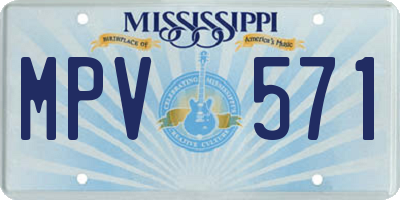 MS license plate MPV571