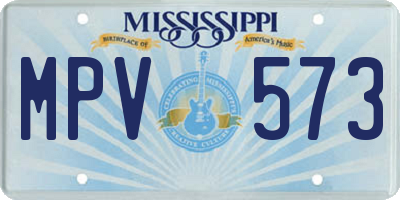 MS license plate MPV573