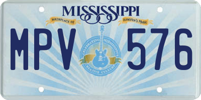 MS license plate MPV576