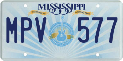 MS license plate MPV577