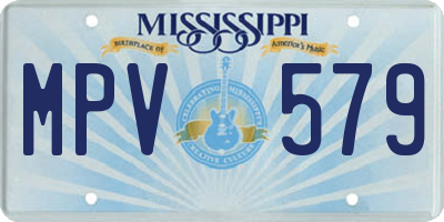 MS license plate MPV579