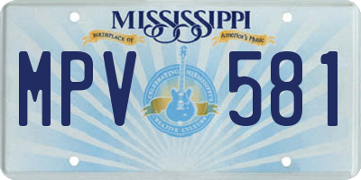 MS license plate MPV581