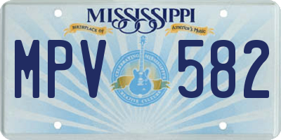 MS license plate MPV582