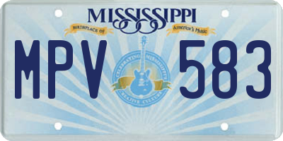 MS license plate MPV583