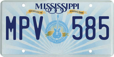 MS license plate MPV585