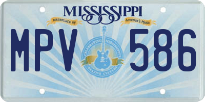 MS license plate MPV586