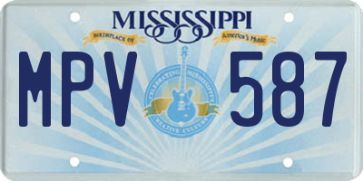 MS license plate MPV587