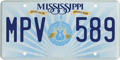 MS license plate MPV589