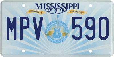 MS license plate MPV590