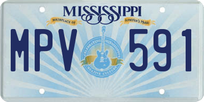 MS license plate MPV591