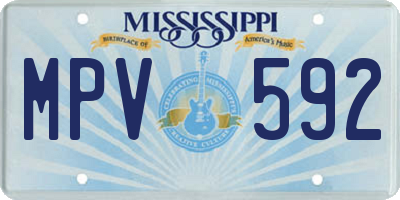 MS license plate MPV592