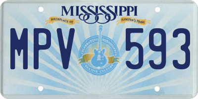 MS license plate MPV593