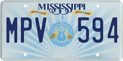 MS license plate MPV594