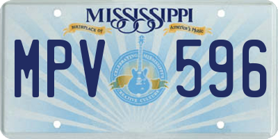 MS license plate MPV596