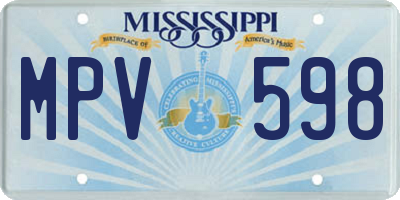 MS license plate MPV598