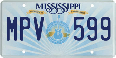 MS license plate MPV599