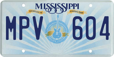MS license plate MPV604