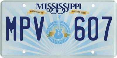 MS license plate MPV607