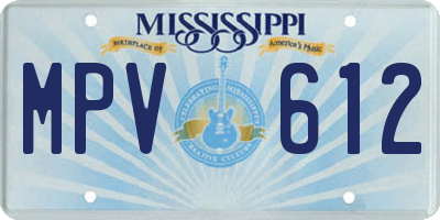 MS license plate MPV612