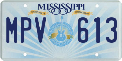 MS license plate MPV613