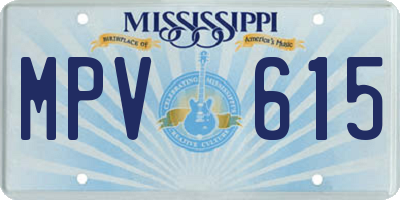 MS license plate MPV615