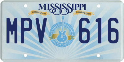 MS license plate MPV616