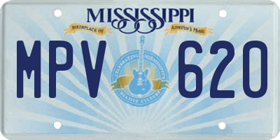 MS license plate MPV620