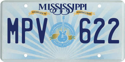 MS license plate MPV622