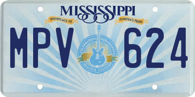 MS license plate MPV624