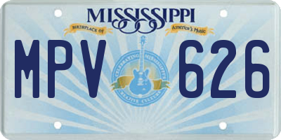 MS license plate MPV626