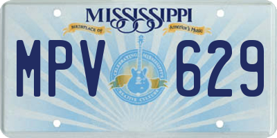 MS license plate MPV629