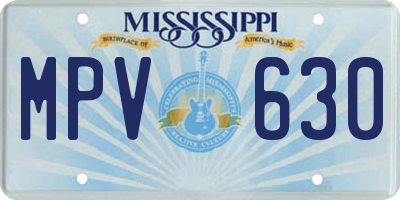 MS license plate MPV630