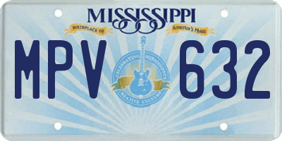 MS license plate MPV632