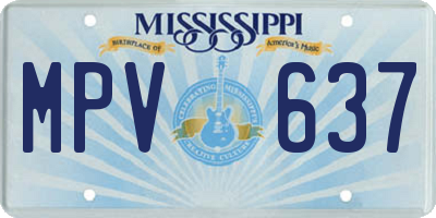 MS license plate MPV637