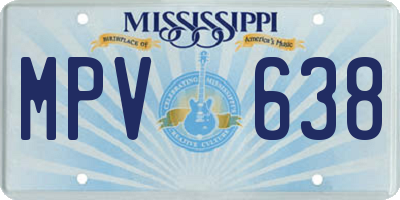MS license plate MPV638
