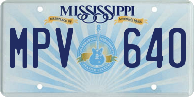MS license plate MPV640