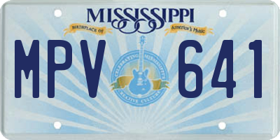 MS license plate MPV641