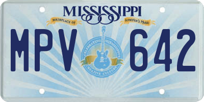 MS license plate MPV642
