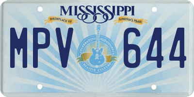 MS license plate MPV644