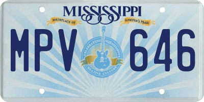 MS license plate MPV646