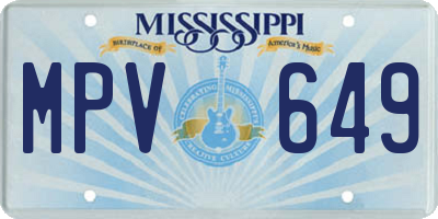 MS license plate MPV649
