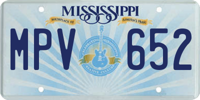 MS license plate MPV652