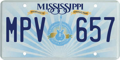 MS license plate MPV657