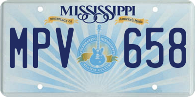 MS license plate MPV658