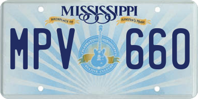 MS license plate MPV660