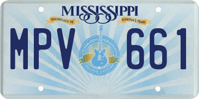 MS license plate MPV661
