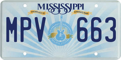 MS license plate MPV663