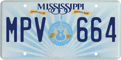 MS license plate MPV664