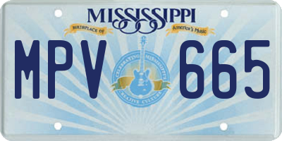 MS license plate MPV665
