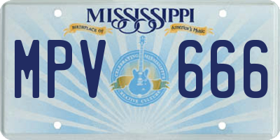 MS license plate MPV666